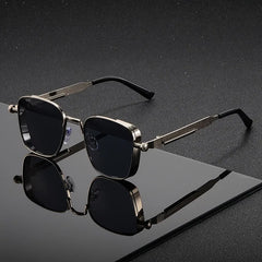 Vintage Steampunk Square Metal Frame Glasses
