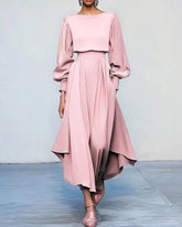 Casual Asymmetrical Hem Flowy Maxi Dress