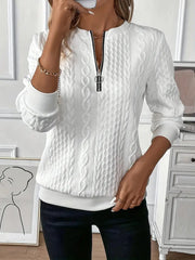 White Long Sleeve Plain Top